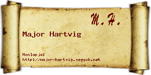 Major Hartvig névjegykártya